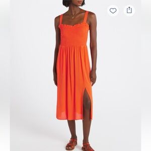 Market & Spruce Laina Smocked Sweetheart Neckline Dress